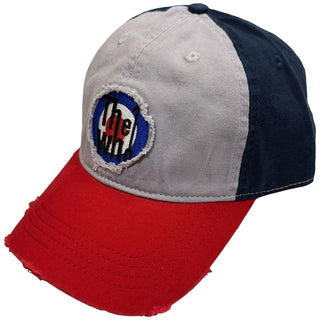 The Who Baseball Cap: Target Logo Tricolor (Grey, Navy Blue & Red)