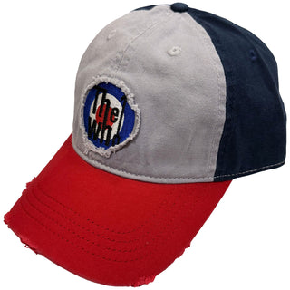 The Who Baseball Cap: Target Logo Tricolor (Grey, Navy Blue & Red)