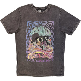 The Who Stone Wash T-Shirt: Psych Floral (Charcoal Grey)
