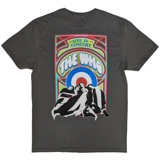 The Who Unisex T-Shirt: Flag Cartoon (Charcoal Grey) (Back Print)