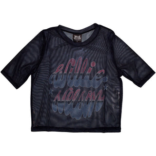 Willie Nelson Ladies Crop Top: Americana (Mesh)