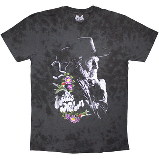 Willie Nelson T-Shirt: Floral (Black) (Wash Collection)