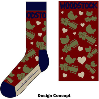 Woodstock Ankle Socks: Birds & Hearts