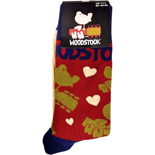 Woodstock Ankle Socks: Birds & Hearts