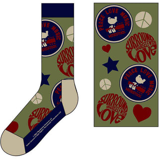 Woodstock Ankle Socks: Peace - Love - Music