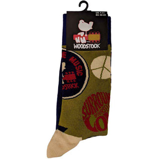 Woodstock Ankle Socks: Peace - Love - Music