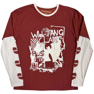 Wu-Tang Clan Layered Long Sleeve T-Shirt: Graffiti (Red & White) (Sleeve Print)
