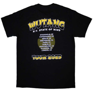 Wu-Tang Clan Unisex T-Shirt: Tour '23 Slanted Logo State Of Mind (Black) (Back Print & Ex-Tour)