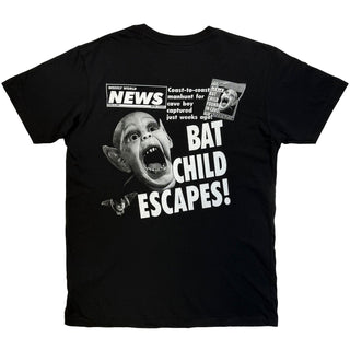 Weekly World News T-Shirt: Jumbo Bat Boy (Black) (Back Print)