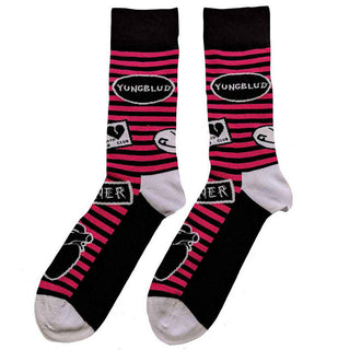 Yungblud Unisex Ankle Socks: Symbols (Black) (UK Size 4 - 7)