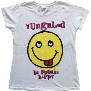 Yungblud Ladies Slim Fit T-Shirt: Raver Smile (Back Print)