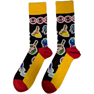 The Beatles Unisex Ankle Socks: Portholes & Characters (Black) (UK Size 4 - 7)