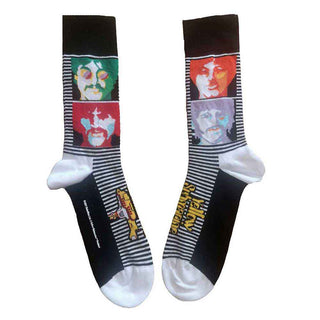 The Beatles Ankle Socks: Sea Of Science Faces Colour (Black)