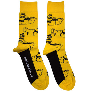 The Beatles Ankle Socks: Sub Outline Repeat (Yellow)