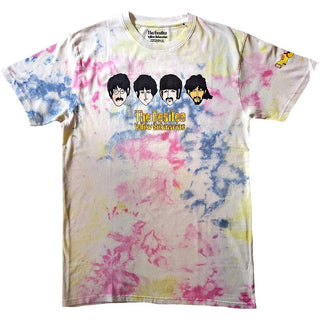 The Beatles T-Shirt: Yellow Submarine Heads & Apple Bonkers (Back Print & Wash Collection)