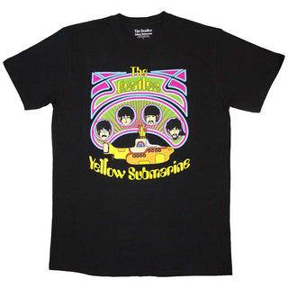 The Beatles Unisex T-Shirt: Yellow Submarine Heads in Circles v2