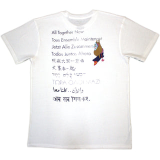 The Beatles Unisex T-Shirt: Yellow Submarine Heads Collage / ATN (White) (Back Print)