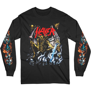 Slayer Unisex Long Sleeve T-Shirt: Airbrush Demon (Sleeve Print)