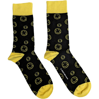 Nirvana Unisex Ankle Socks: Outline Happy Faces