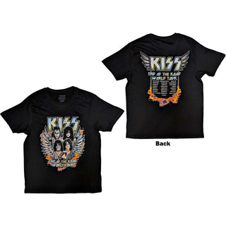 KISS Unisex T-Shirt: End Of The Road Wings (Back Print)