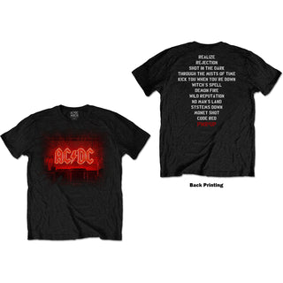 AC/DC Unisex T-Shirt: Dark Stage/Track list