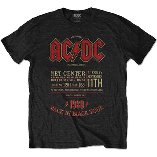 AC/DC Unisex T-Shirt: Minnesota '80 Small)