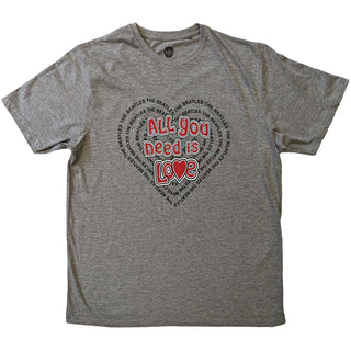 The Beatles Unisex T-Shirt: All You Need Is Love Heart