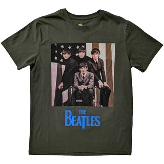 The Beatles Unisex T-Shirt: US Flag Photo