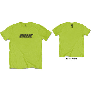 Billie Eilish Unisex T-Shirt: Racer Logo & Blohsh (Back Print)