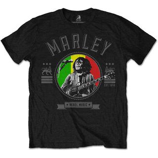 Bob Marley Unisex T-Shirt: Rebel Music Seal