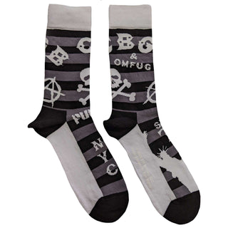 CBGB Unisex Ankle Socks: Logos Striped