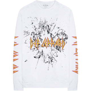 Def Leppard Unisex Long Sleeve T-Shirt: Shatter (Sleeve Print)