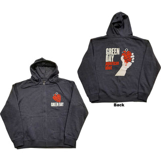 Green Day Unisex Zipped Hoodie: American Idiot