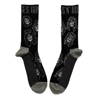 Guns N' Roses Unisex Ankle Socks: Skulls Band Monochrome