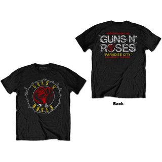 Guns N' Roses Unisex T-Shirt: Rose Circle Paradise City