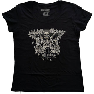 Guns N' Roses Ladies Slim Fit T-Shirt: Skeleton Guns