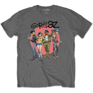 Gorillaz Unisex T-Shirt: Group Circle Rise