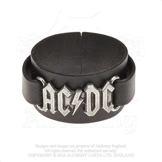 AC/DC Leather Wrist Strap: Logo