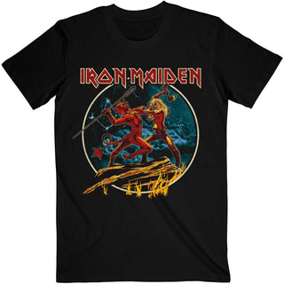 Iron Maiden Unisex T-Shirt: Number Of The Beast Run To The Hills Circular