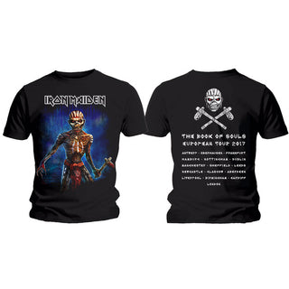 Iron Maiden Unisex T-Shirt: Axe Eddie Book of Souls European Tour V.2 (Back Print)