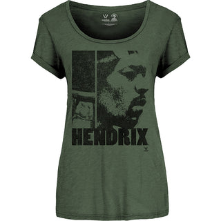 Jimi Hendrix Ladies Scoop Neck T-Shirt: Let Me Live