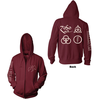 Led Zeppelin Unisex Zipped Hoodie: Symbols