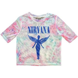 Nirvana Ladies Crop Top: Angelic Blue Mono (Mesh)