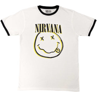 Nirvana Unisex Ringer T-Shirt: Double Smiley