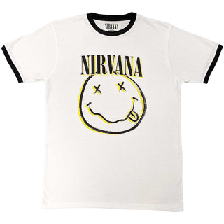 Nirvana Unisex Ringer T-Shirt: Double Smiley