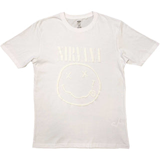 Nirvana Unisex Hi-Build T-Shirt: White Smiley