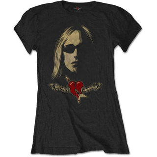 Tom Petty & The Heartbreakers Ladies T-Shirt: Shades & Logo (Soft Hand Inks) (XX-Large)