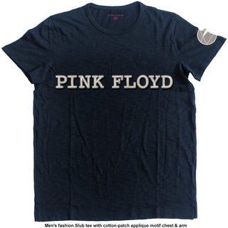 Pink Floyd Unisex T-Shirt: Logo & Prism (Applique)