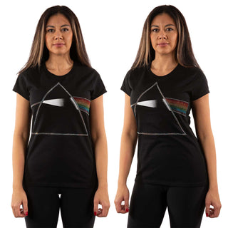 Pink Floyd Ladies Embellished T-Shirt: Dark Side of the Moon