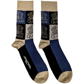 Queen Unisex Ankle Socks: Crest Blocks